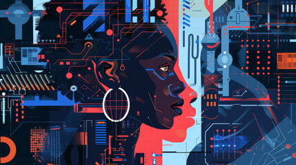 ai cyber security threat illustration black african