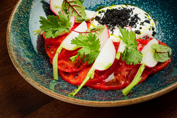 Poster - caprese salad with radish and sauce