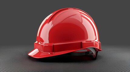 A red safety helmet or hard cap isolated on white background of headgear and handyman tools, Generative AI illustrations.