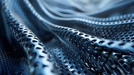 Poster - Modern technologies utilize carbon cloth, nanomaterial structures, nanotubes, graphene molecular structures, and carbon fiber for 3D rendering.
