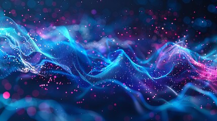 Aufkleber - A digital artwork representing data processing and AI operations within a cloud computing environment. Generative AI