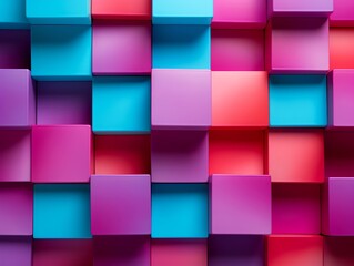 Poster - Bright turquoise and magenta color blocks in a minimalist style, suitable for contemporary art pieces and graphic design projects