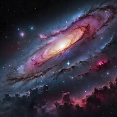 Wall Mural - scene with stars and nebula, galaxy, space.
