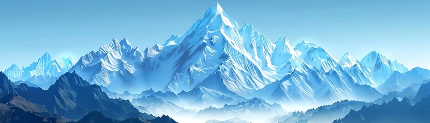 Wall Mural - mountain peak against a clear blue sky