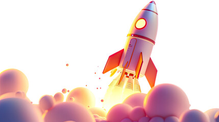 Wall Mural - rocket on a transparent background