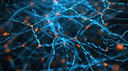 Poster - digital abstract background ,human brain's neural networks, 