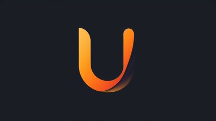 Aufkleber - A black and orange u logo on a black background, ideal for use in presentations or designs related to the U brand