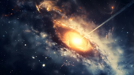 Aufkleber - Beautiful and epic colorful galaxy vortex photos made by AI generative
