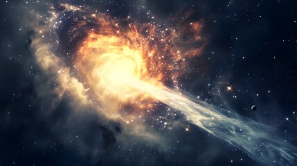 Aufkleber - Beautiful and epic colorful galaxy vortex photos made by AI generative