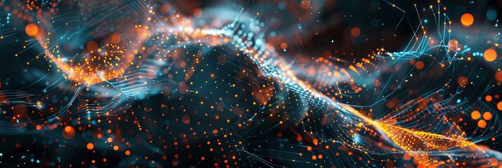 Leinwandbilder - An intricate and dynamic visualization of big data with complex graphs, information streams, and digital interfaces representing AI data processing. Generative AI