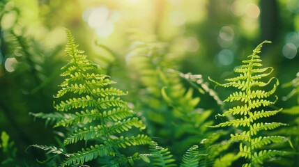 Wall Mural - beautiful fern leaf texture in nature.