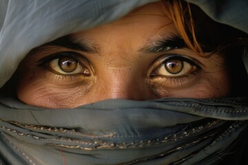Poster - Close-up shot of a person wearing a scarf