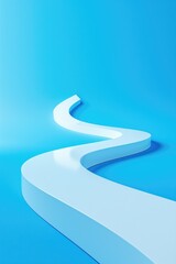 Poster - A curved white object sits on a blue surface, with no additional context or creative embellishments