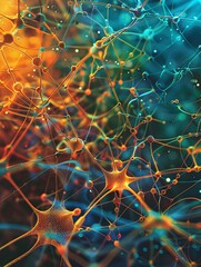 Leinwandbilder - An abstract image illustrating the complex interconnectedness of a neural network, representing data processing and learning in artificial intelligence. Generative AI