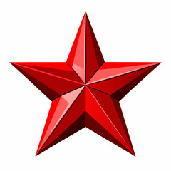 Poster - 3d-red-metal-star-5-rays-on-white-background (4)