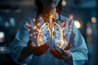 © Firn - Doctor with glowing virtual image of human lung