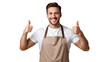 © Surachet - Smiling butcher man in apron giving thumbs Up