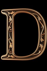 Poster - A single golden letter 'D' on a dark background
