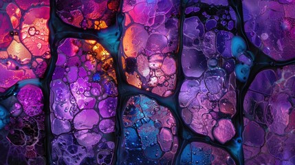 Aufkleber - A close-up of a unique piece of stained glass with intricate designs and colors