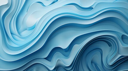 Wall Mural - Design a blue background with abstract shapes resembling waves and ripples