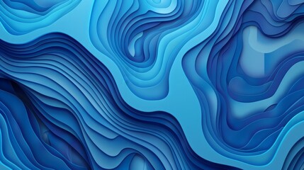 Wall Mural - Design a blue background with abstract shapes resembling waves and ripples