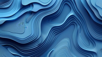 Poster - Design a blue background with abstract shapes resembling waves and ripples