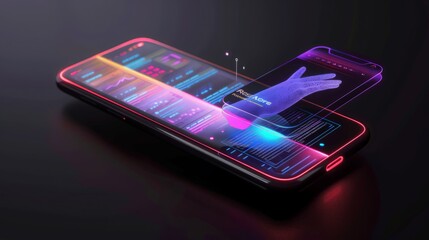 Poster - Design a phone with an AI assistant hologram that interacts with users in real-time.