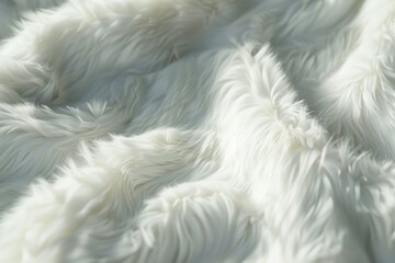 Poster - A detailed shot of a soft and fluffy white blanket, perfect for cozying up with