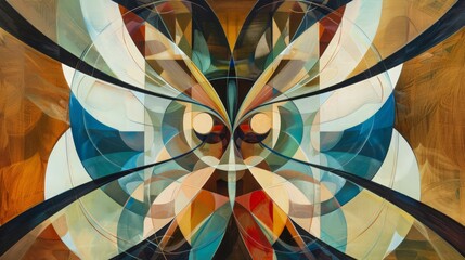 Poster - Design an abstract piece that explores the concept of balance, using symmetrical shapes and harmonious colors.