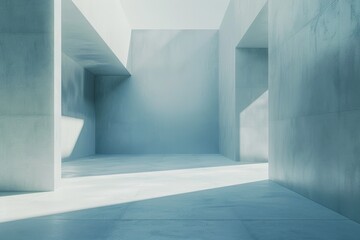 Poster - An empty room with concrete walls and floor