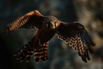Poster - A bird soars through the air with its wings spread, showcasing its freedom and agility