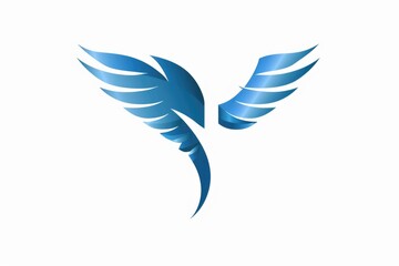 Poster - A blue bird logo on a white background, ideal for branding and corporate uses