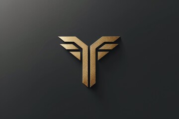 Poster - A single golden letter Y on a black background