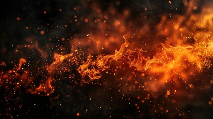 Aufkleber - A close-up shot of a fiery blaze on a black background, perfect for uses where warmth and intensity are needed
