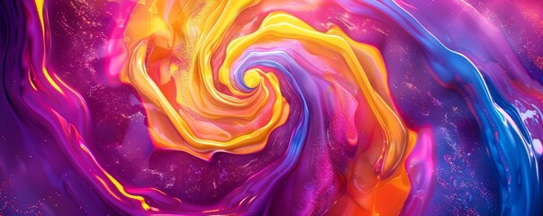 Wall Mural - Psychedelic swirl pattern with vibrant colors and swirling lines, 4K hyperrealistic photo