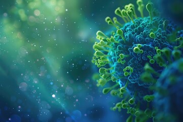 Poster - A microscopic image of a corona cell's internal structure, suitable for educational or scientific use