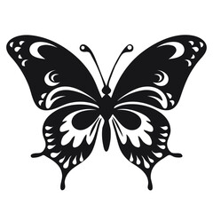 Wall Mural -  silhouette of A  butterfly with intricate wing patterns