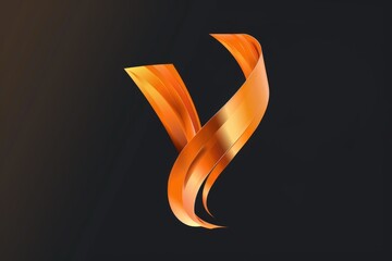 Poster - A gold-colored letter 'V' against a dark black background