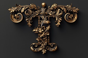 Poster - A golden letter 'T' stands out against a black background