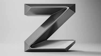Poster - A single metal alloy letter z, isolated on a white background