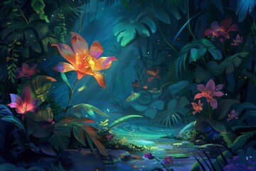 Naklejka na meble A serene and idyllic atmosphere with blooming flowers