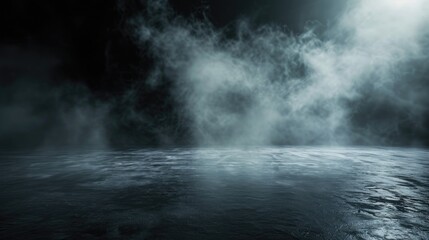 Poster - A dark room filled with thick smoke