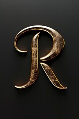 Poster - A single golden letter 'R' stands out against a black background