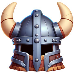 3d viking helmet game asset. 3d render isolated transparent.	