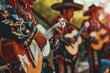 © Jennie Pavl - A lively and colorful scene of a Spanish mariachi band entertaining a jubilant crowd at the Fiesta.