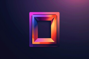 Poster - A vibrant square with purple and red hues against a dark backdrop