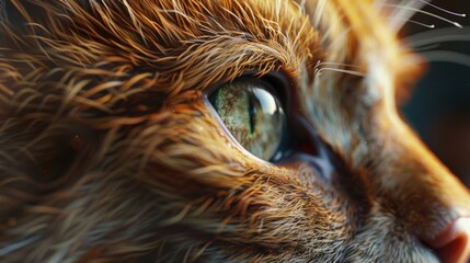 Poster - A close-up shot of a cat's face with a blurred background, suitable for pet-related or animal-themed designs