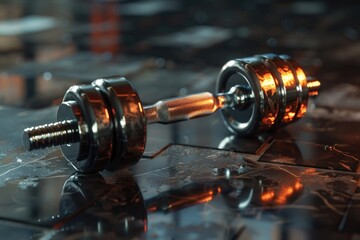 Poster - A close-up shot of a metal object on a table, useful for product or texture shots