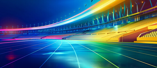 Wall Mural - futuristic modern olympic sport stadium concept banner background