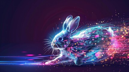 illustration light speed of rabbit